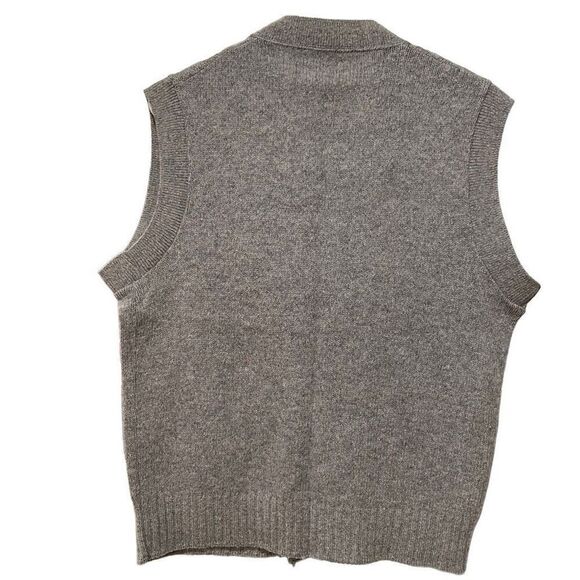 Vintage Jantzen Mens Layering Vest M 80s Knitted Sweater Cableknit Button Front - Picture 2 of 4